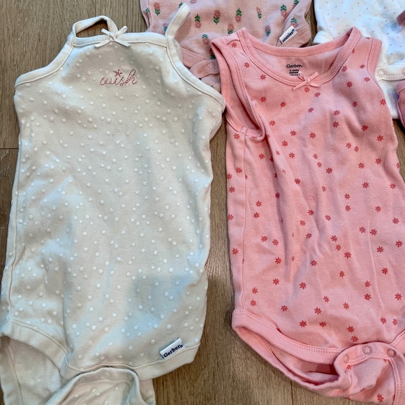 12M Baby Girl Spring Bundle | 11 Piece Gerber Bodysuits + Bloomers - Picture 4 of 7